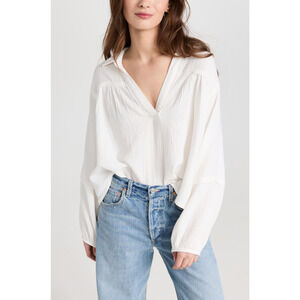 Free People Yucca Double Cloth Blouse Size M